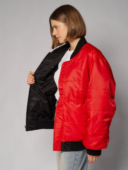 Куртка- бомбер женская 12411-22039 black/red - Eleganzza фото 3