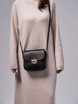 Сумка кожаная через плечо Deboro 3158 черный