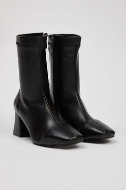 Siyah Strec Fermuarl? Kad?n Blok Topuklu Bot TAKAW26BO00002