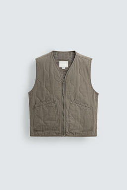 CHALECO LAVADO PESPUNTES / Khaki - Zara фото 8