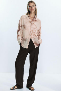 TIE-DYE PRINT COTTON GAUZE BLOUSE - Zara фото 4