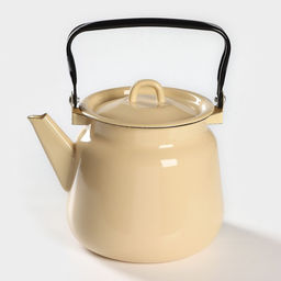 Чайник эмалированный, 3.5 л, без деколи, цвет бежевый