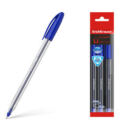 Цена за 12 шт. Набор из 3 ручек шариковых ErichKrause U-108 Stick Classic 1.0, Ultra Glide Technology, цвет чернил синий (в пакете)