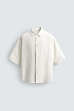CAMISA BOXY FIT 100% LINO / Blanco - Zara фото 7