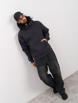 Толстовка мужская с капюшоном "Вasic" темно-серый