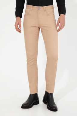 Erkek Slim Fit Kum Kanvas Pantolon