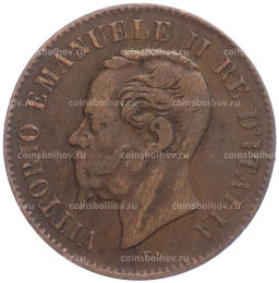 Монета 2 чентезимо 1867 года М Италия