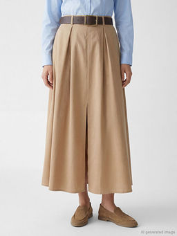 Beli Kemerli A Kesim Pileli Etek