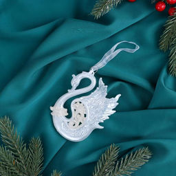 Цена за 2 шт. Ёлочная игрушка Зимнее волшебство. Лебедь величие, 1011 см, белый