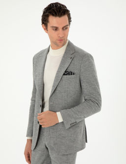 Светло-серый приталенный костюм - Cacharel фото 3