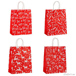 Цена за 12 шт. Пакет подарочный 27х22х11 / NG27 /уп 12/960/Новый год