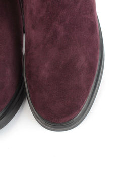 02-FJ632-2M BURGUNDY Сапоги зимние женские (натуральная замша, натуральный мех) - Фабричный китай фото 11