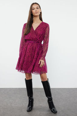 Fusya Cicekli Animal Desenli Kusakl? Mini Dokuma Elbise TWOSS20EL0626