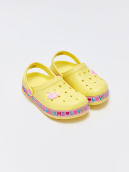 Bask?l? Toka Detayl? K?z ?ocuk Plaj Sandaleti