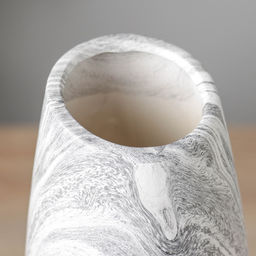 Ваза «Бригэм», бочка скос, d=6 см, 29.5×10 см, керамика, бело-серая
