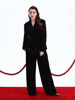 Geni? Pa?a Kad?n Kadife Pantolon