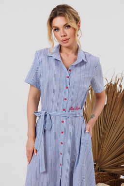 Платье AMORI 9847 полоска голубая фото 2