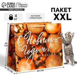 Пакет ламинированный горизонтальный Всё получится!, XL 49 40 19 см - Дарите счастье фото 7