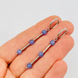 Серьги длинные из Танзанита