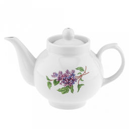 Чайник заварочный фарфоровый Сирень 700мл, форма Рубин (Россия)