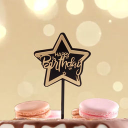 Топпер С днём рождения, цвет чёрно-золотой - Страна карнавалия фото 2