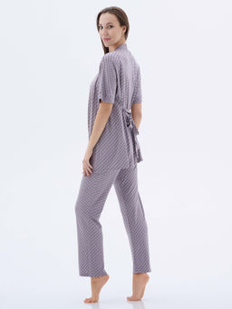 Комплект с халатом МИШЕЛЬ: брюки, топ, халат (серый №3) - Ивановская трикотажная компания фото 3