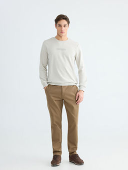 Bisiklet Yaka Bask?l? Erkek Sweatshirt