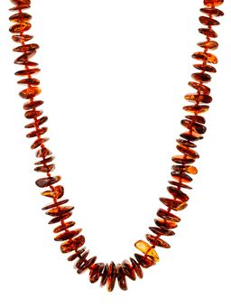 Бусы из натурального янтаря красивого темно-вишневого цвета Чипсы