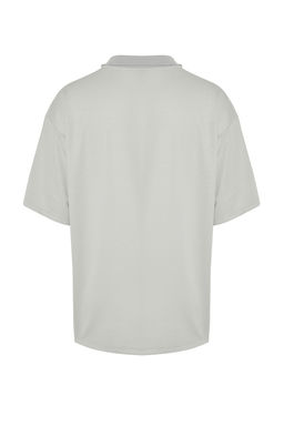 Tas Basic Oversize/Genis Kesim Tok Kumas Polo Yaka T-Shirt TMNSS24PO00012 - Trendyolmilla фото 8