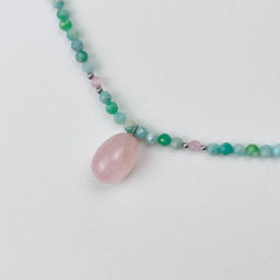 Колье из Амазонита и Розового кварца