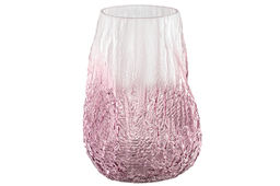 Ваза 17,5*17,5*25 см 4 л бело - бордовая, стекло