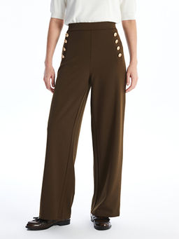 Beli Lastikli D?z Geni? Pa?a Kad?n Pantolon