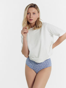 Цена за 2 штуки! Трусы женские макси серые с веточками веточки на сером кремне 412075 - Mark formelle фото 3