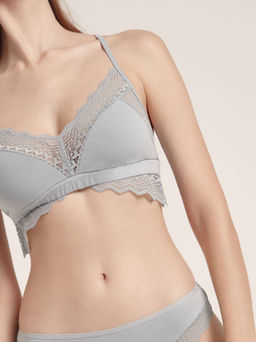 CONTE LBE 1510 Бюстье из кружева и хлопка с переплетенными бретелями grey-blue - Conte elegant фото 3