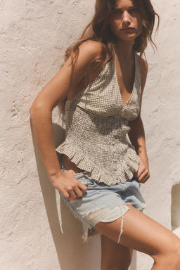 TOP HALTER BOTONES / crudo/kaki - Zara фото 2