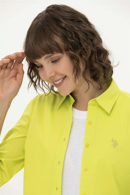 U. S. Polo Assn Женская неоново-желтая базовая рубашка с длинным рукавом - U.s. polo assn фото 9