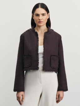 Жакет из твида с бахромой / Zarina  фото 3