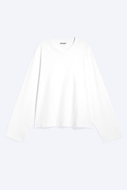 Camiseta boxy de cuello en V y manga larga - H&m фото 2