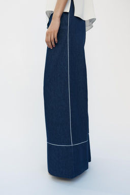 CONTRAST TRIM WIDE-LEG TROUSERS - Zara фото 3