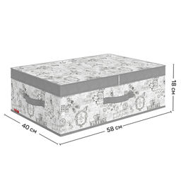 Короб стеллажный с двойной крышкой, 58*40*18 см, VINTAGE GREY, шт - Valiant фото 2