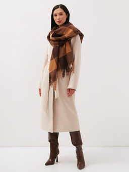 в составе шерсть Большой, мягкий, теплый двусторонний палантин с принтом. - Tantino фото 5