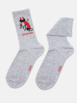 Цена за 2 пары. Носки новогодние светло-серый - Conte elegant фото 4