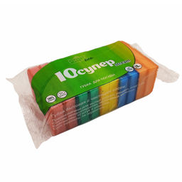 Губка бытовая с чистящим слоем "Супер Stream" 10шт. 10х6,5х2см (гхс001)