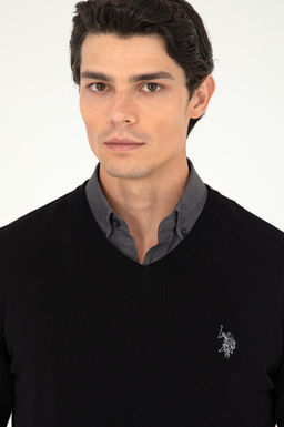 Мужской черный базовый свитер - U.s. polo assn фото 2