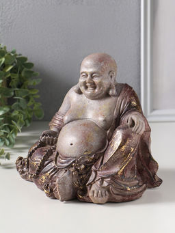 Фигура полистоун «Хотей с чётками», с золотой патиной, 15.7×20.5×17 см