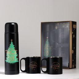 Подарочный набор новогодний «Тепла и уюта в новом году»: термос 500 мл, кружка 2 шт.