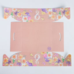 Цена за 5 шт. Коробка для капкейков, кондитерская упаковка, 4 ячейки С 8 марта, 16?16?7.5 см