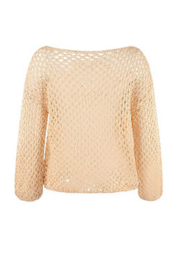 Alt?n Payetli Iplik Ajurlu Kay?k Yaka Triko Kazak TWOSS26KZ00005 - Trendyolmilla фото 3