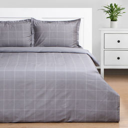 Постельное бельё Этель дуэт Cage: grey, 143х215 см-2шт, 215х240 см, 50х70+3 см-2 шт, мако-сатин, 114г/м2  фото 10