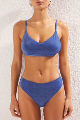 TRENDYOLMILLA Saks Bralette Simli Regular Core Bikini Tak?m? TBESS25BT00109 фото 12